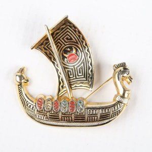Vintage Made in Spain Sailboat Pin Brooch (PG101)